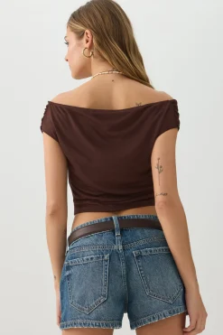 Mesh Off Shoulder Top