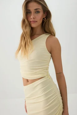 Mesh One-Shoulder Maxi Dress