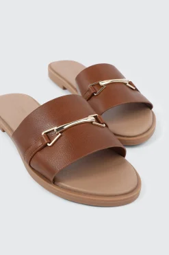 Metallic Ornament Flat Sandals