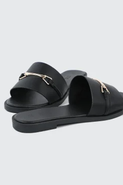 Metallic Ornament Flat Sandals