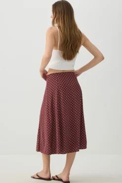 Midi A-Line Skirt with Slit