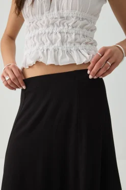 Midi A-Line Skirt with Slit