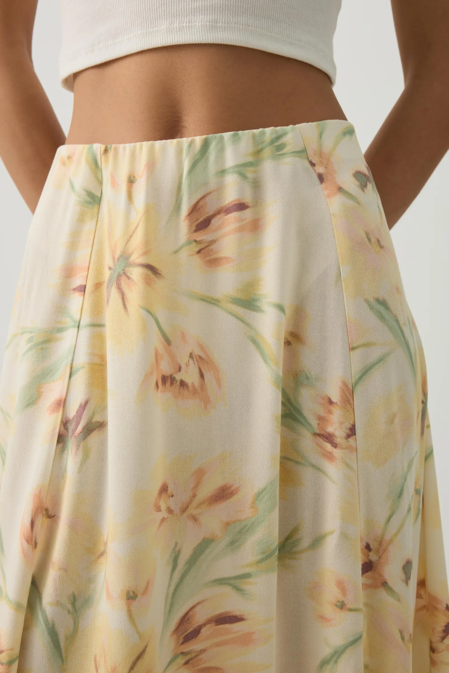 Midi A-Line Skirt with Slit