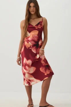 Midi Satin Slip Dress