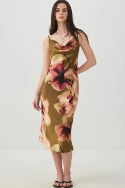 Midi Satin Slip Dress