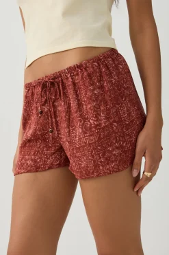 Mid Rise Crinkle Midi Inseam Shorts
