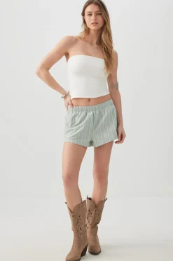 Mid Rise Poplin Boxer Shorts