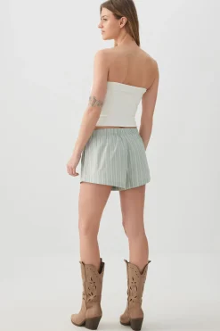 Mid Rise Poplin Boxer Shorts