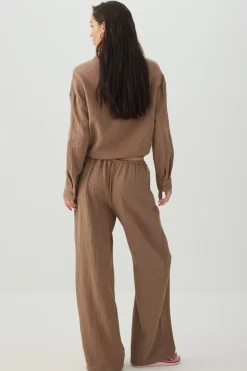 Mid Rise Pull On Wide Leg Pant
