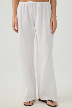 Mid Rise Pull On Wide Leg Pant
