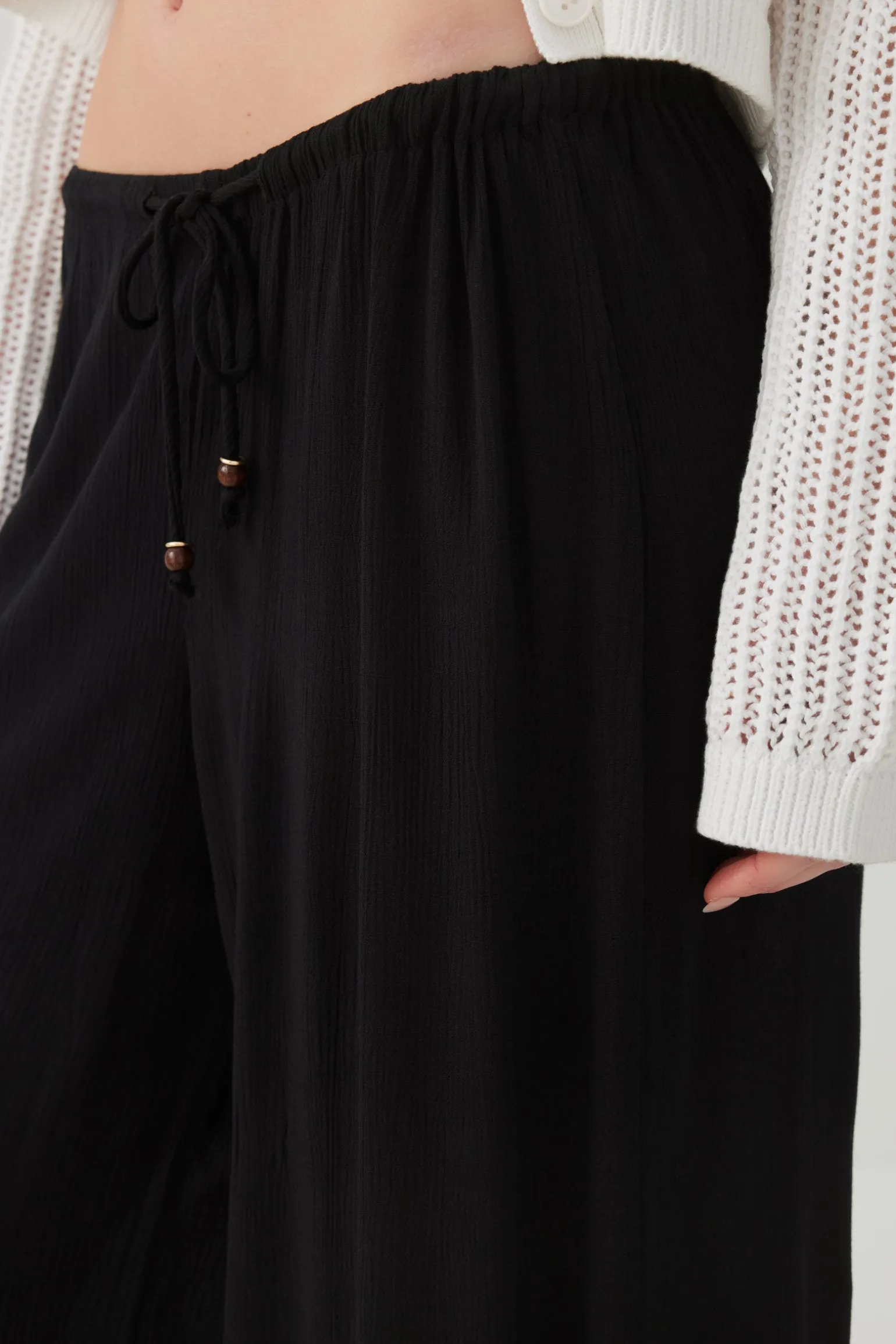 Mid Rise Wide Leg Pants