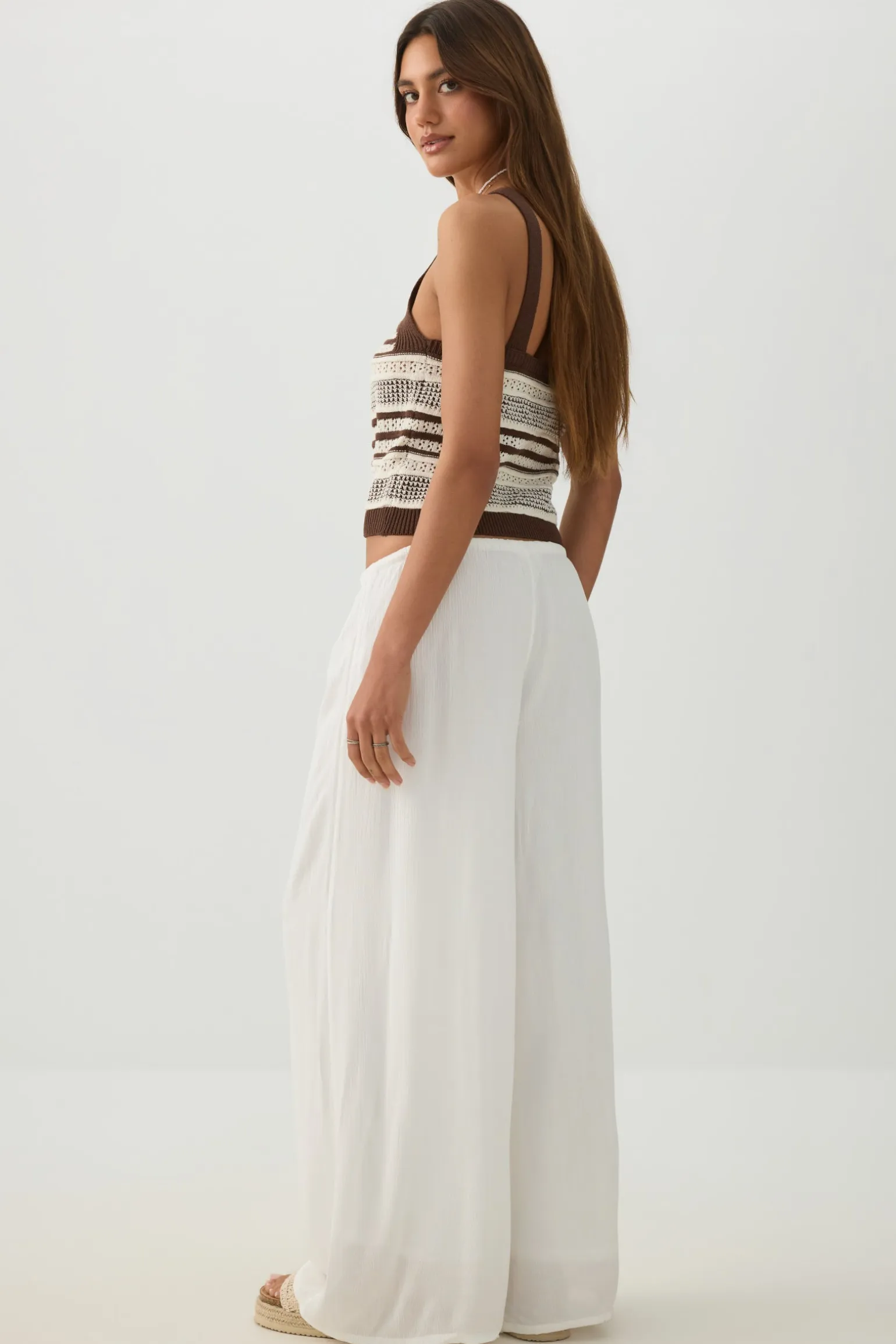 Mid Rise Wide Leg Pants