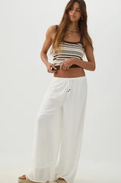 Mid Rise Wide Leg Pants