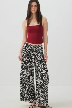 Mid Rise Wide Leg Pants