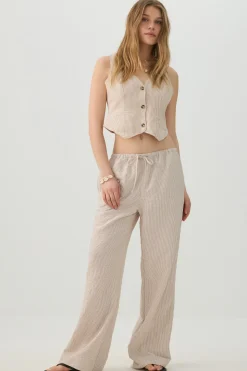 Mid Rise Wide Leg Pants