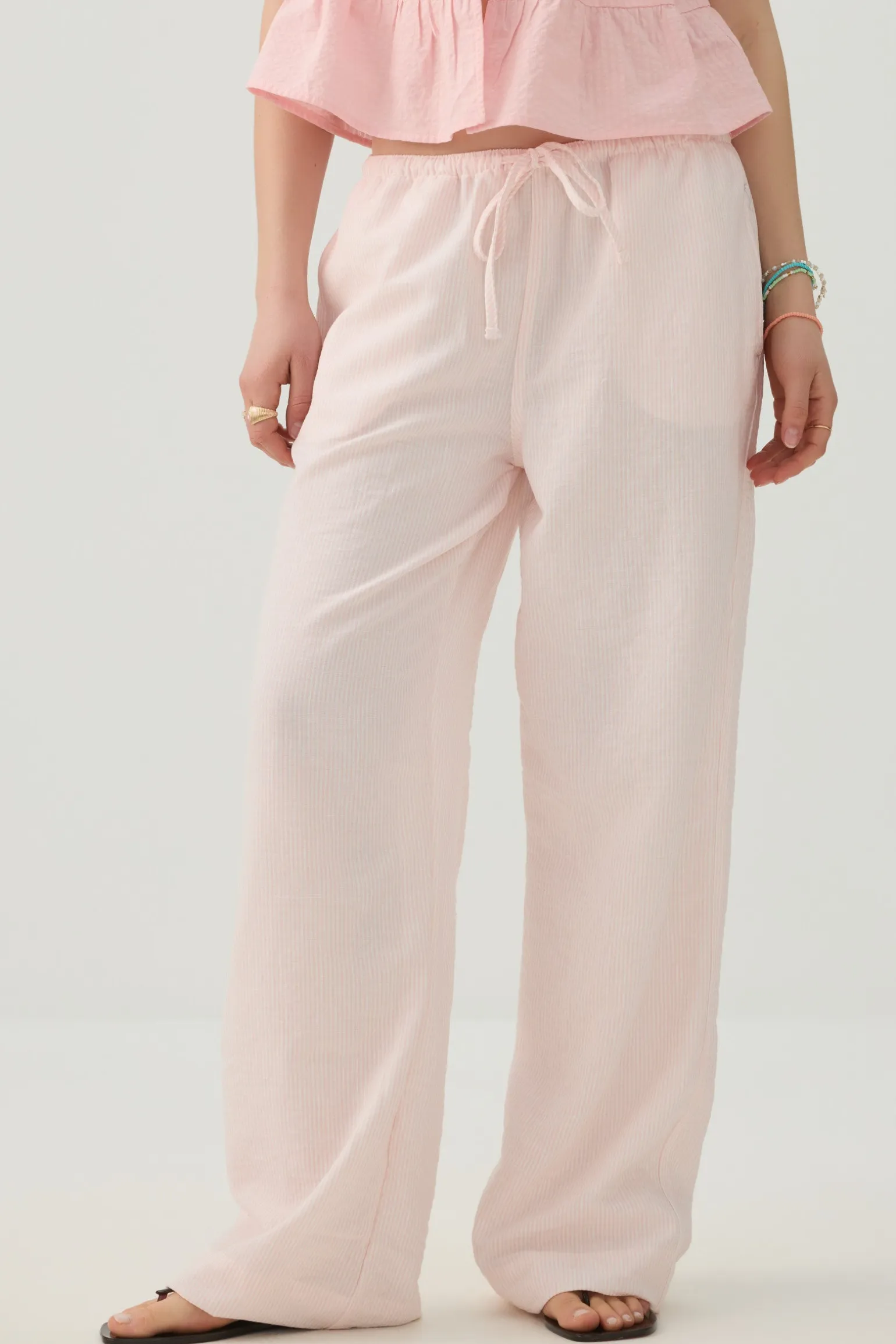 Mid Rise Wide Leg Pants