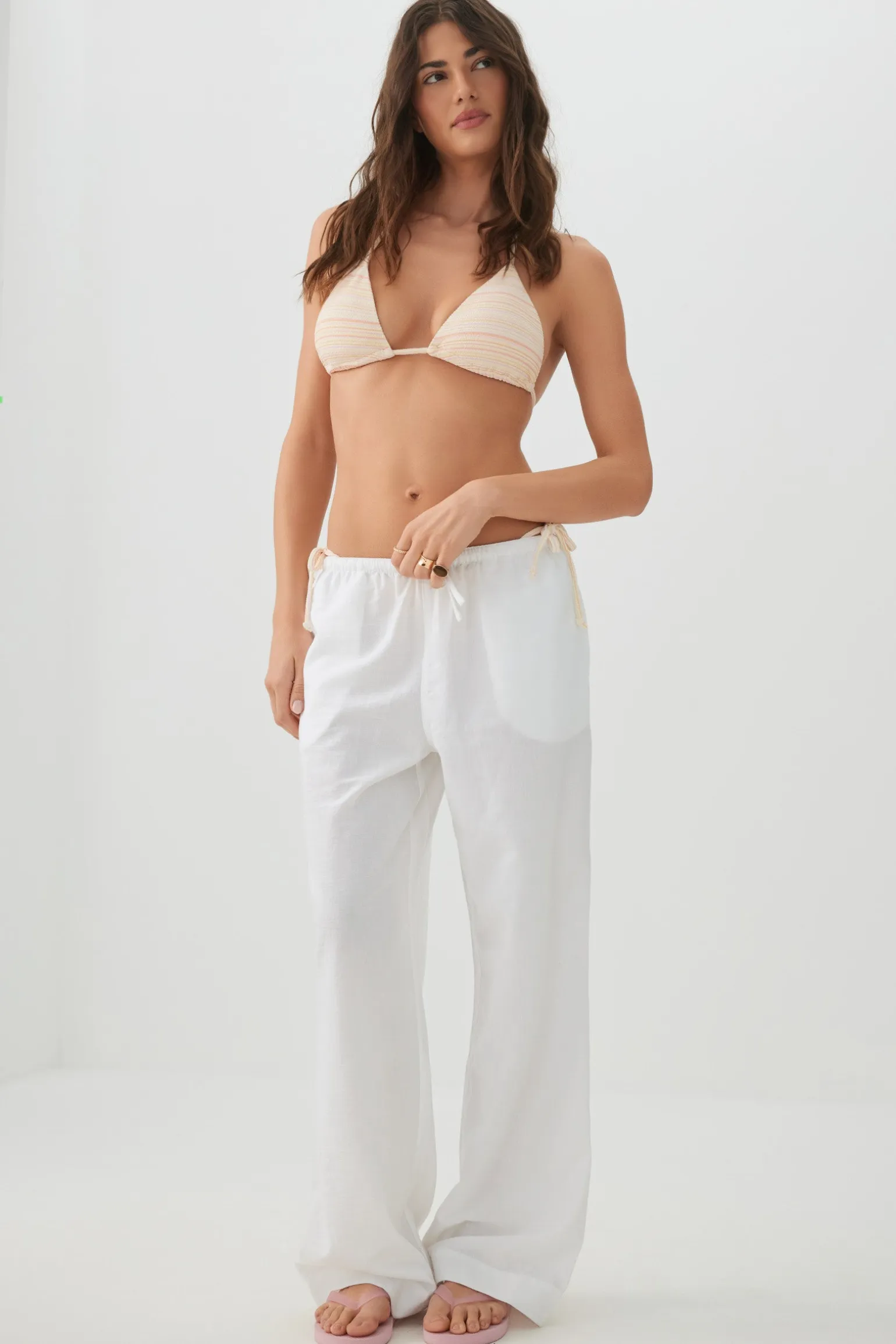 Mid Rise Wide Leg Pants