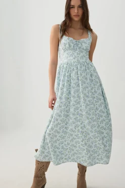Milkmaid Midi Dress
