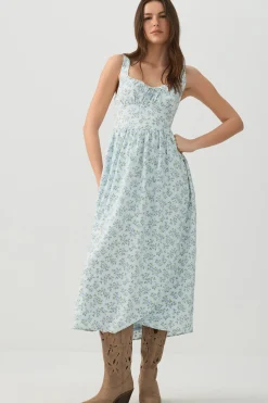 Milkmaid Midi Dress