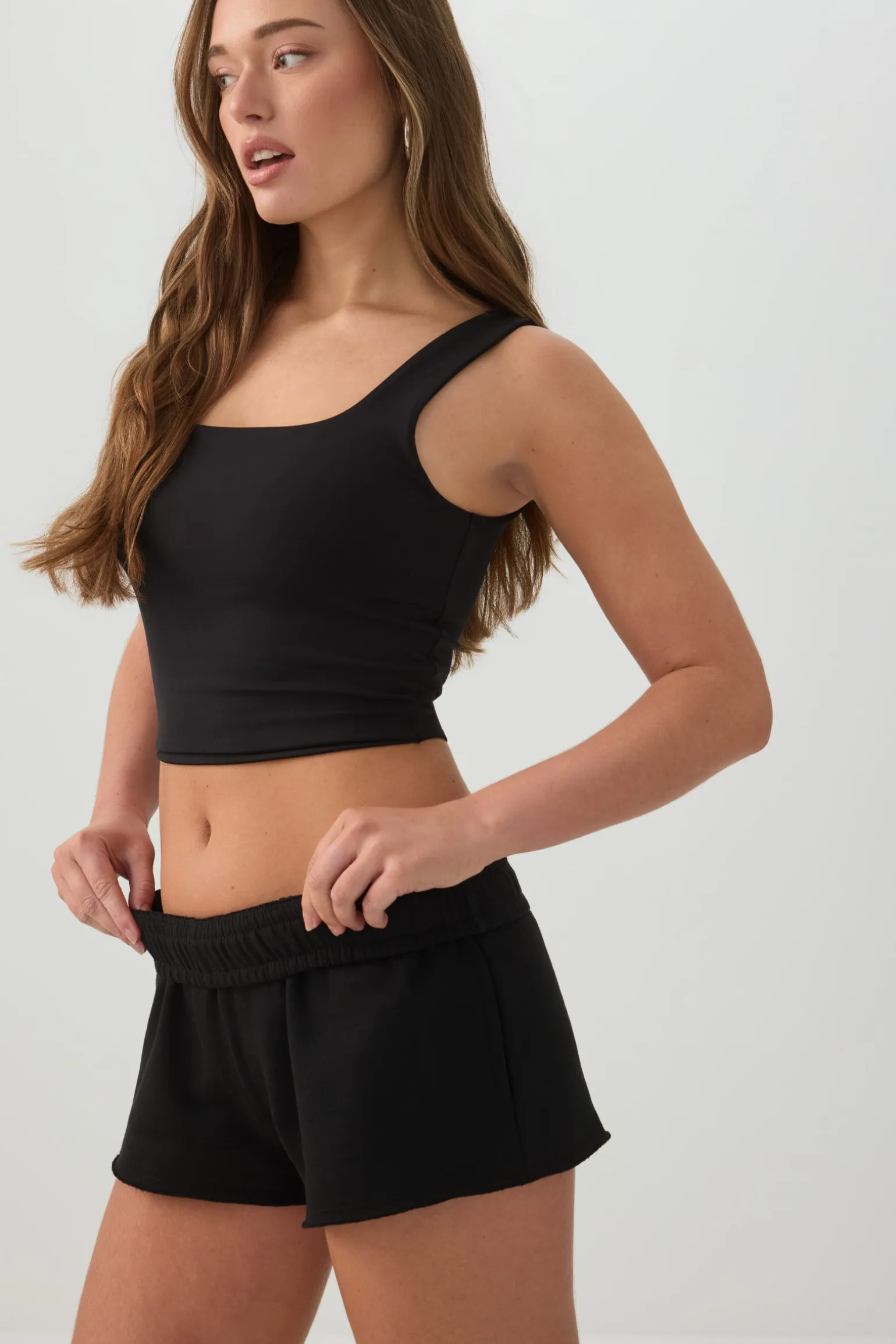 Mini Fleece Knit Low Rise Shorts