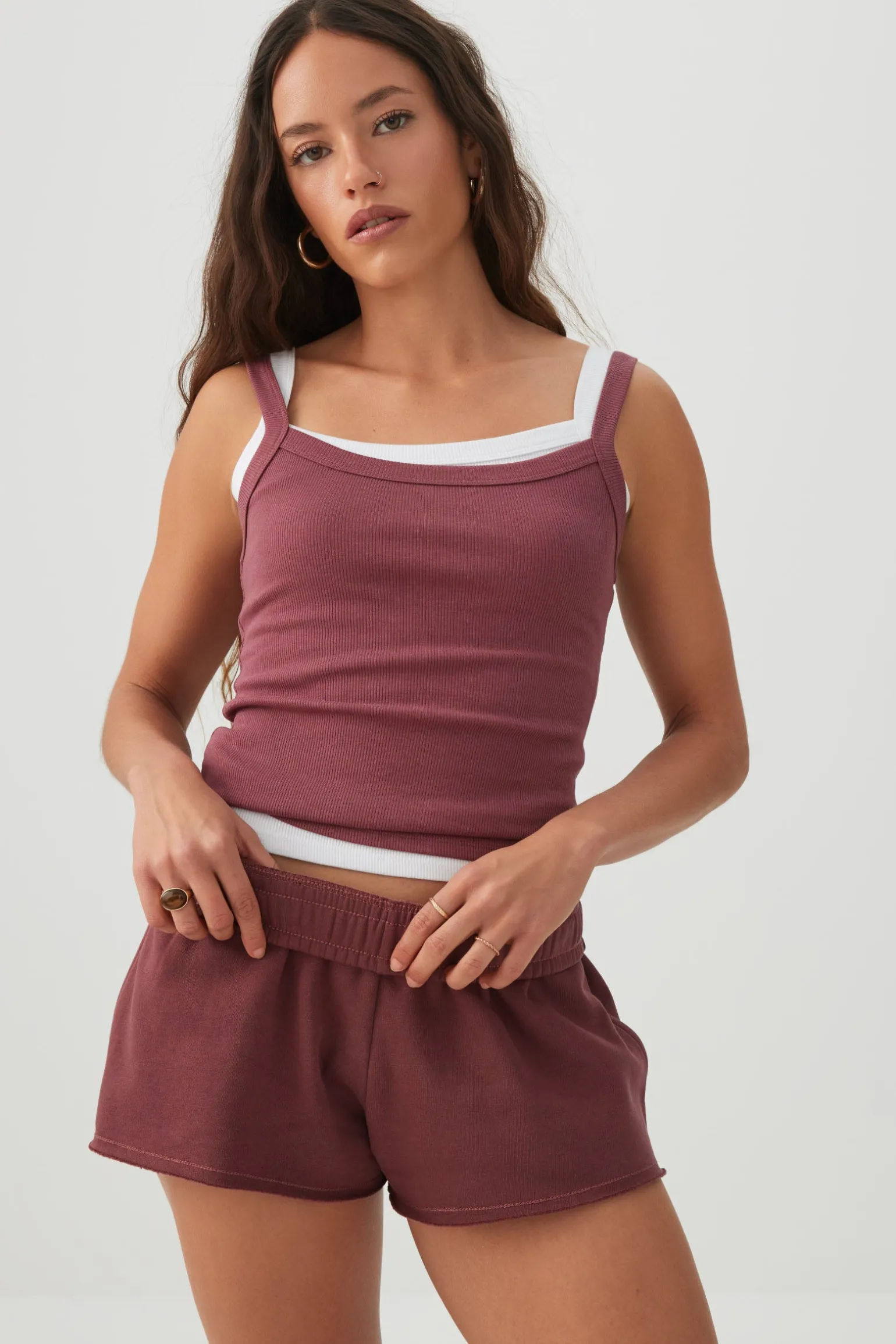 Mini Fleece Knit Low Rise Shorts