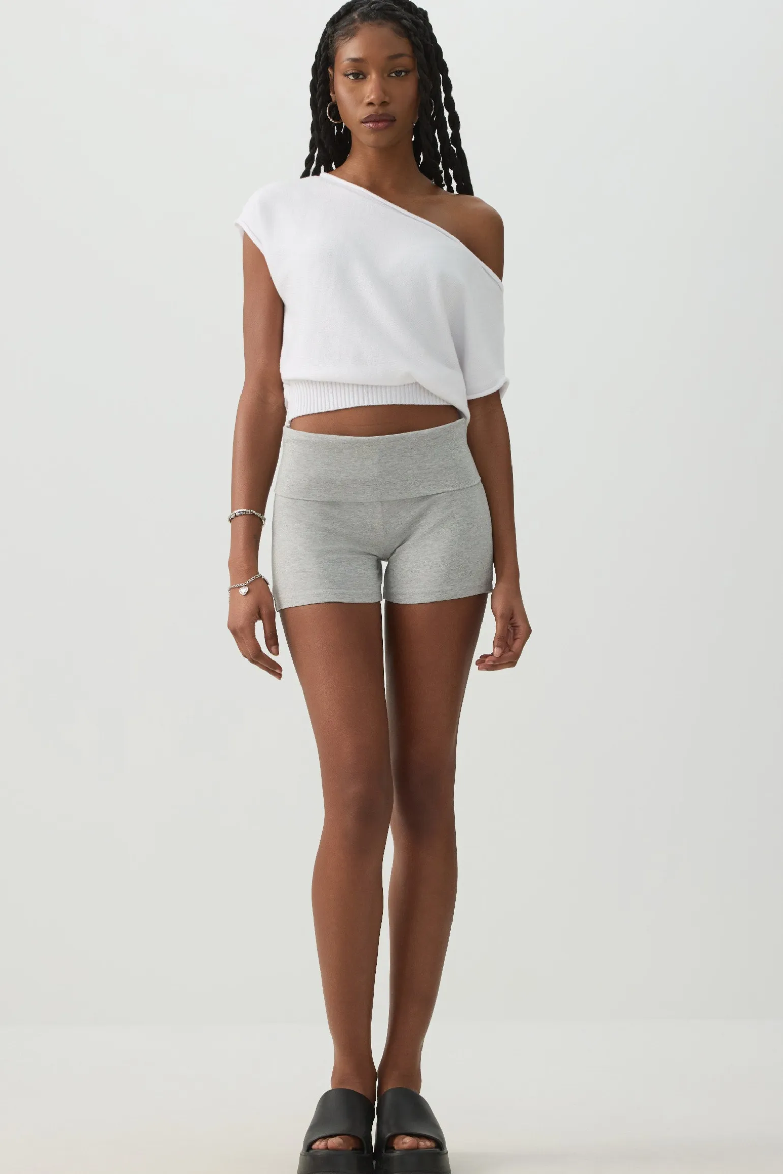 Mini Fold Over Biker Shorts