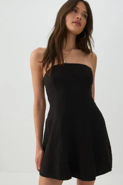 Mini Linen-Blend Tube Top Dress