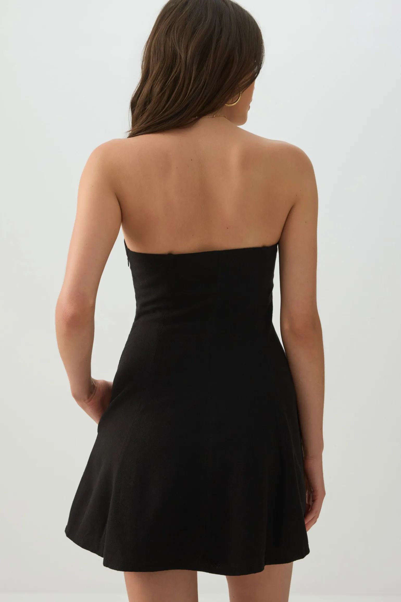 Mini Linen-Blend Tube Top Dress