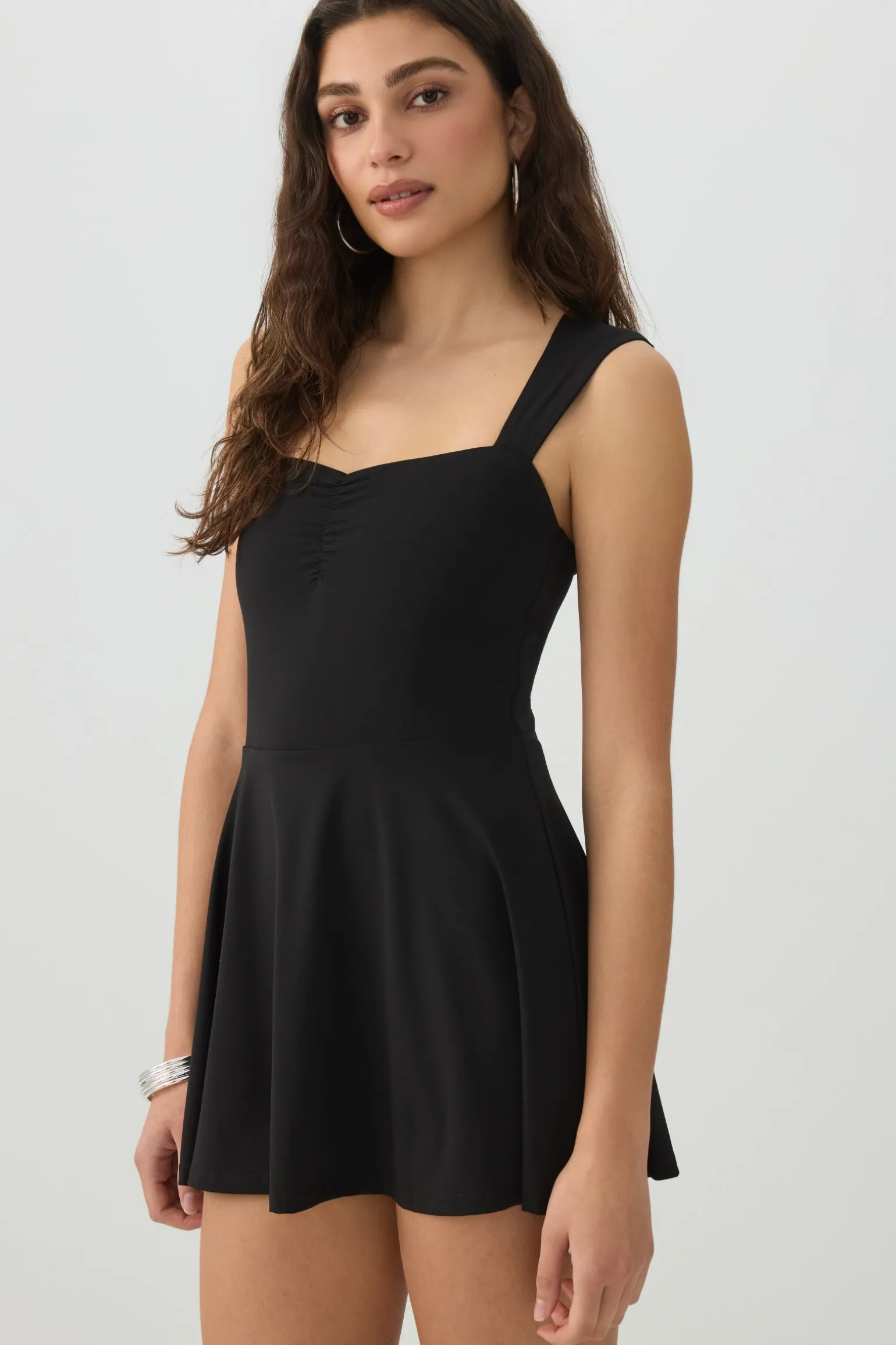 Mini Skater Dress with Integrated Shorts
