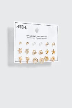 Mixed Shape Stud Earring Set