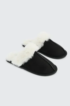 Mule Slippers with Fur Lining