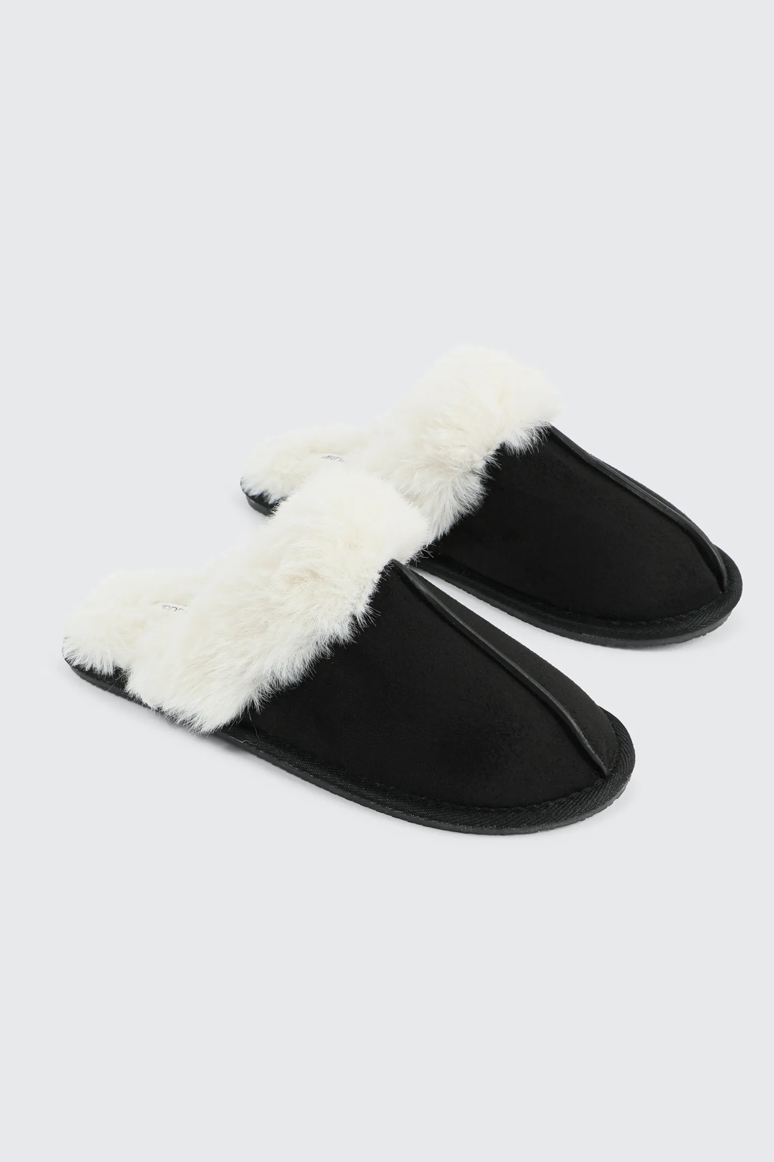 Mule Slippers with Fur Lining