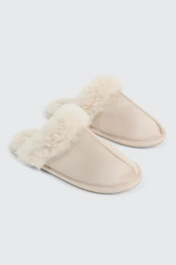 Mule Slippers with Fur Lining