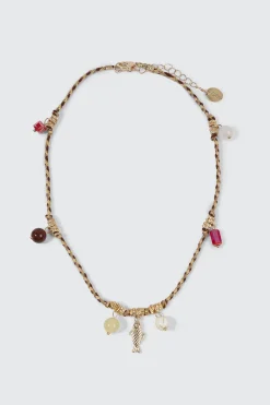 Multi Charm Cord Necklace