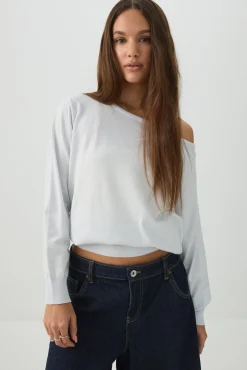 Off Shoulder Knit Sweater