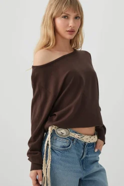 Off Shoulder Knit Sweater