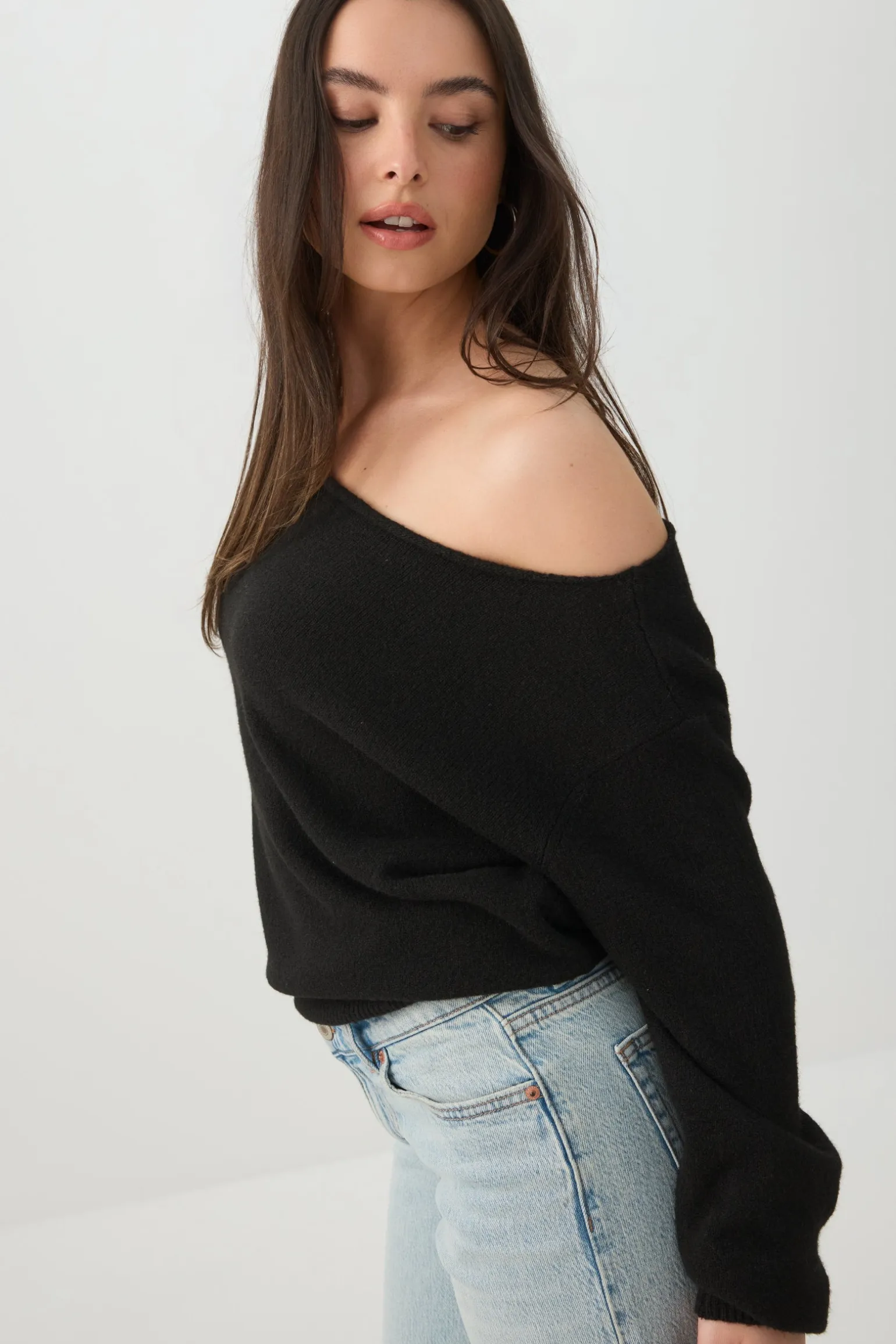 Off Shoulder Knit Sweater