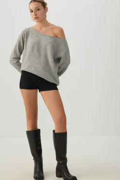 Off Shoulder Knit Sweater