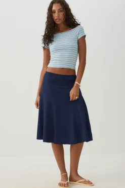 Off Shoulder Rib Crop Top