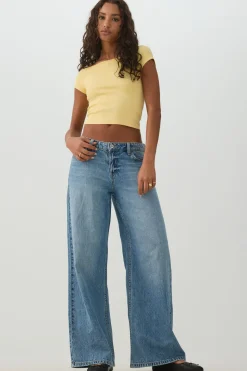 Off Shoulder Rib Crop Top