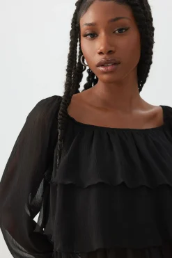 Off Shoulder Tiered Blouse