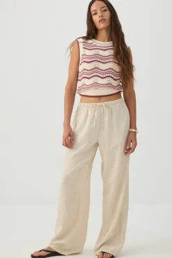 Open Stitch Cropped Sweater Vest