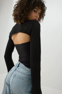 Open Stitch Knit Shrug