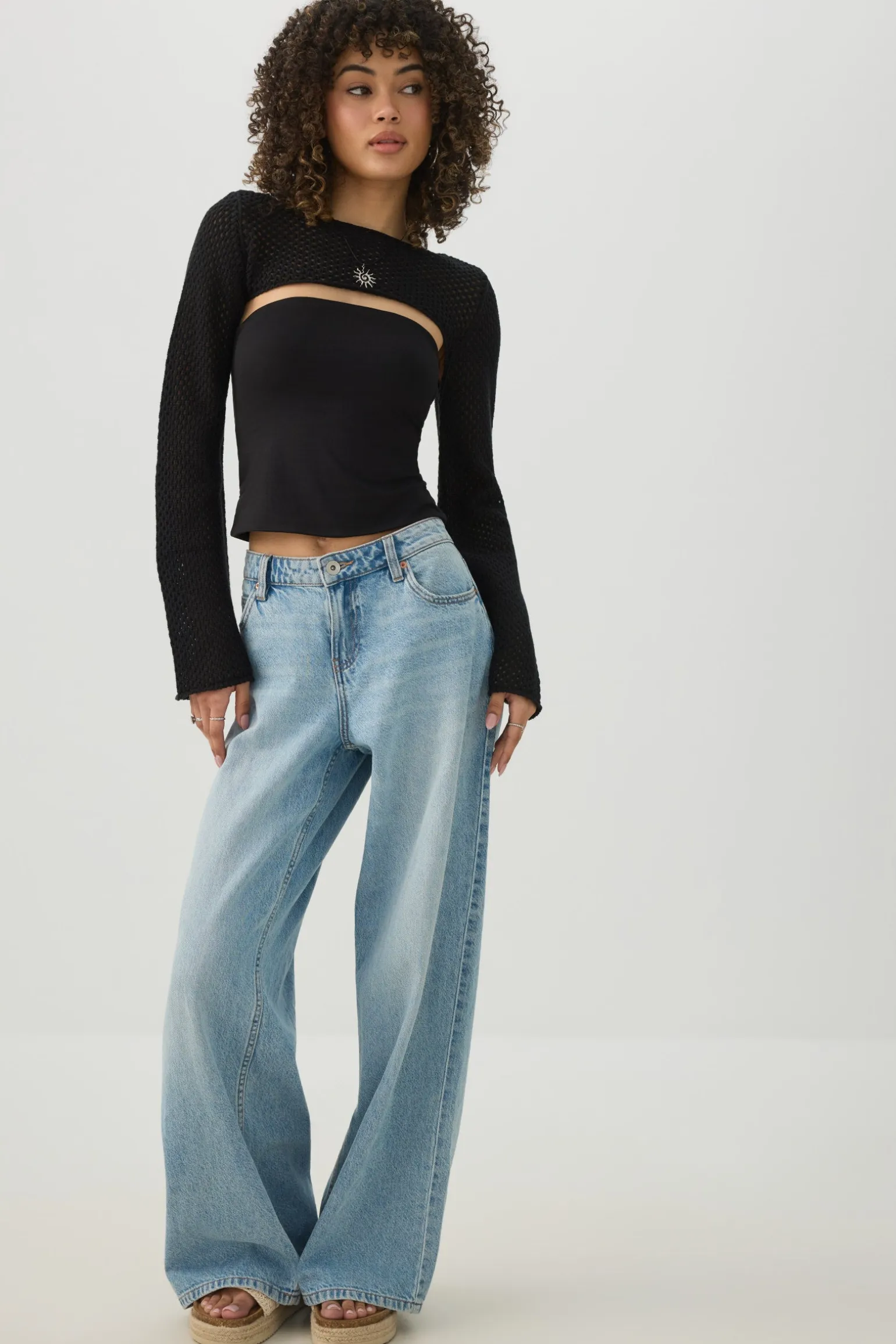 Open Stitch Knit Shrug