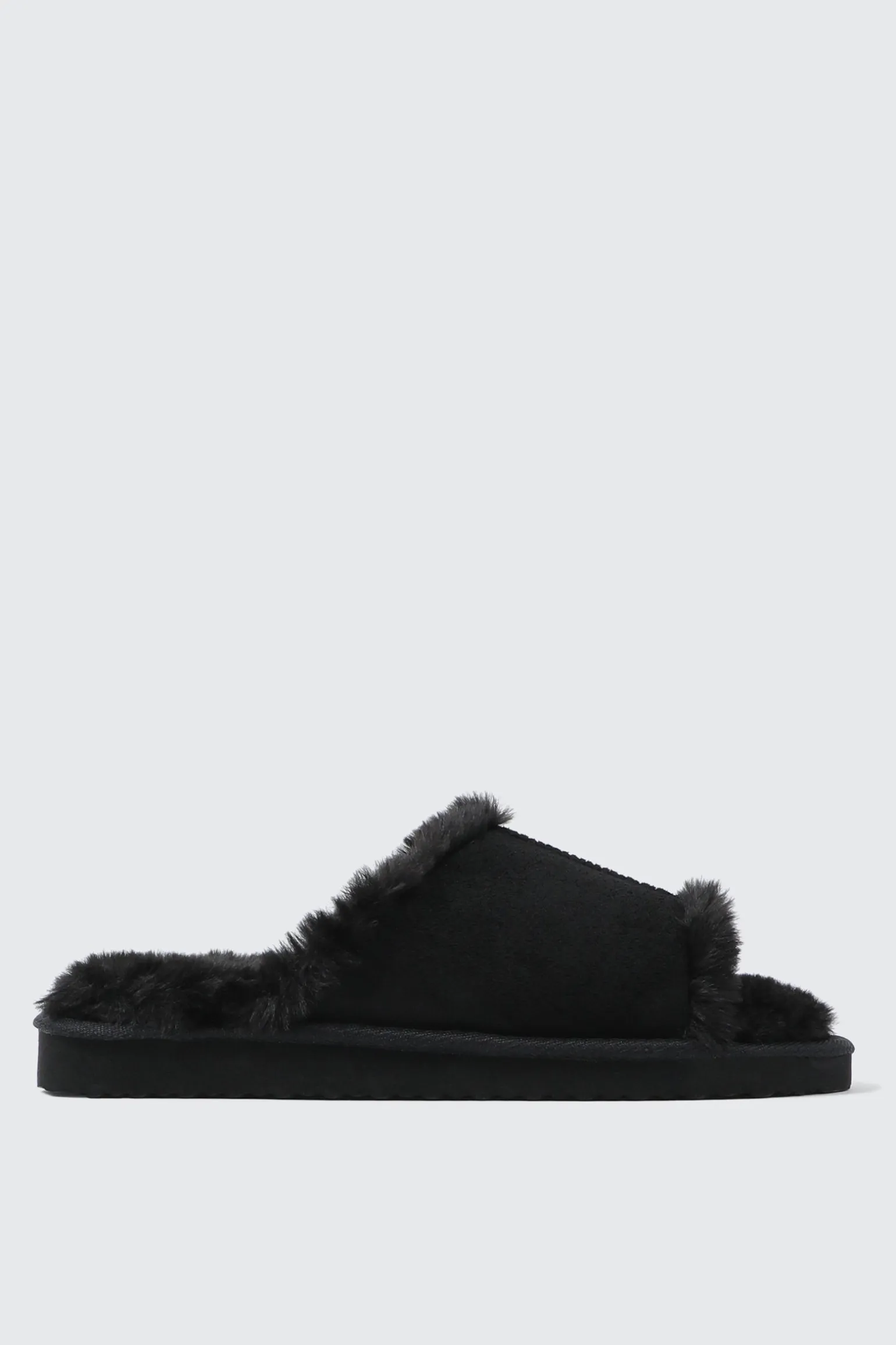 Open Toe Faux Suede Slippers
