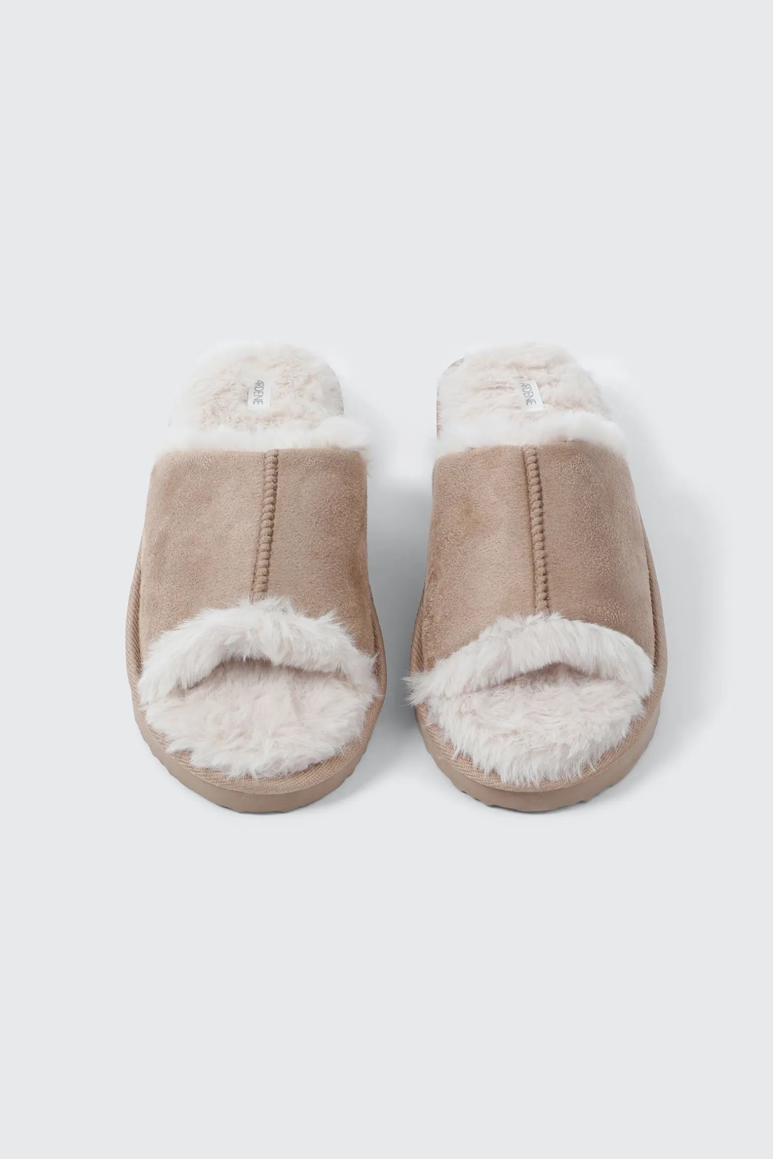 Open Toe Faux Suede Slippers