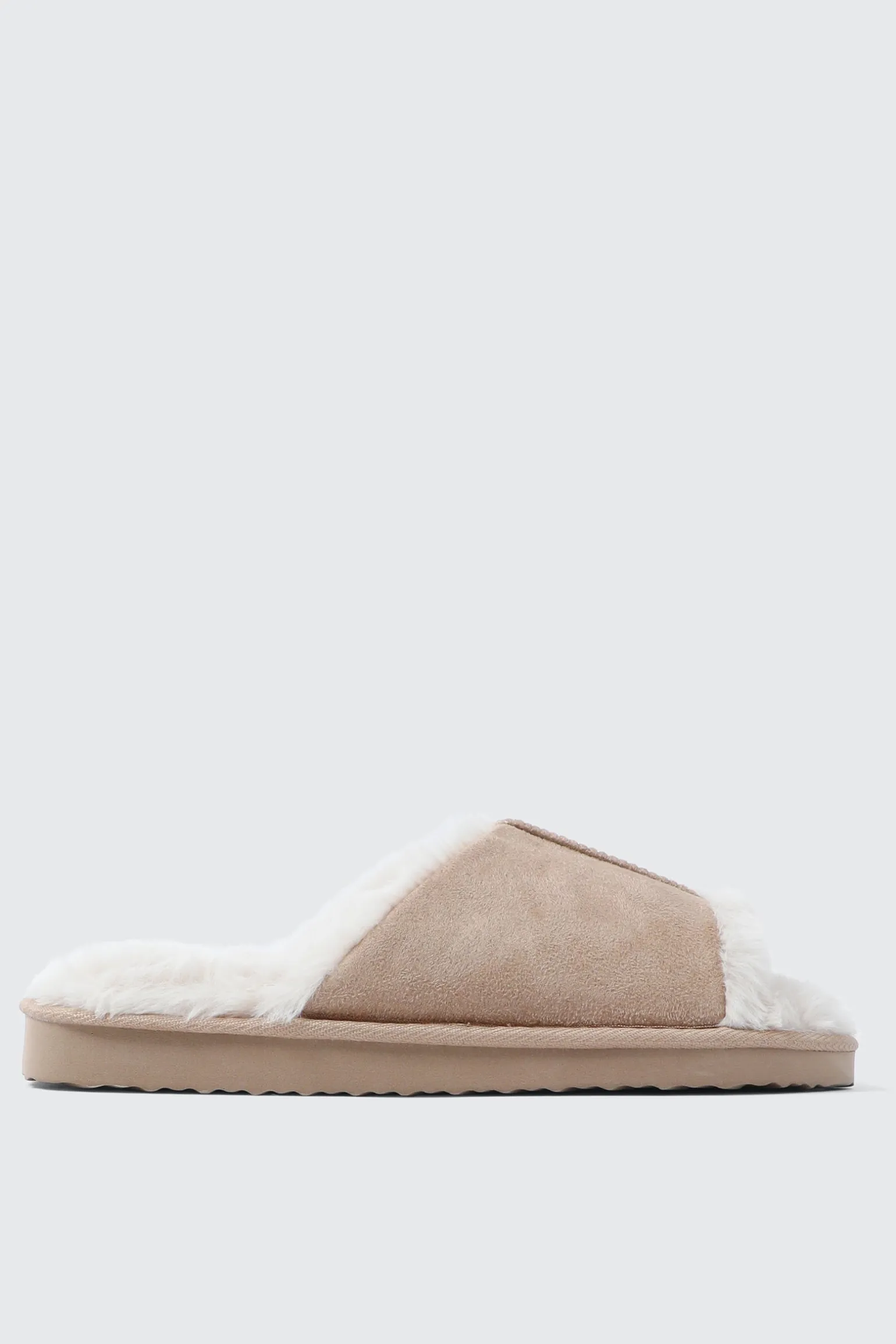 Open Toe Faux Suede Slippers