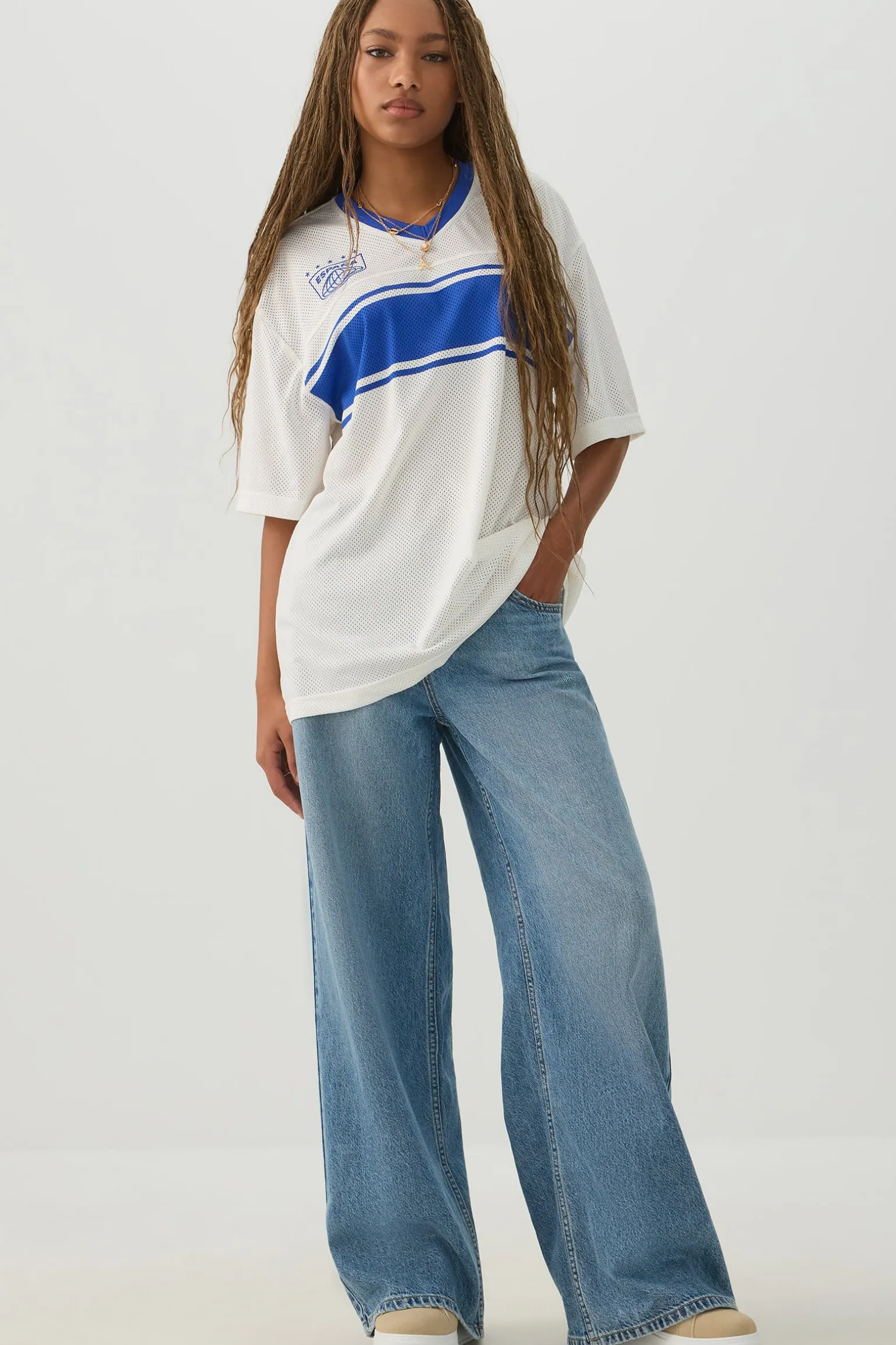 Oversized Football Mesh T-Shirt