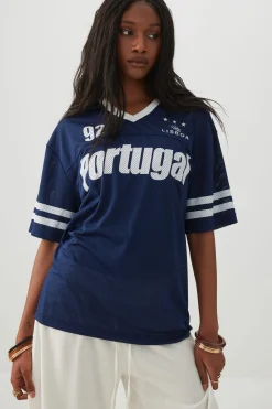 Oversized Football Mesh T-Shirt