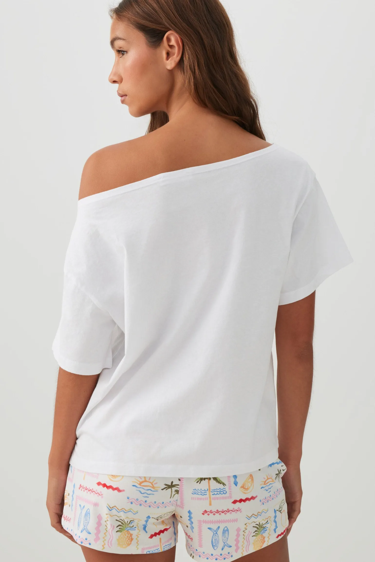 Oversized Off Shoulder PJ T-Shirt